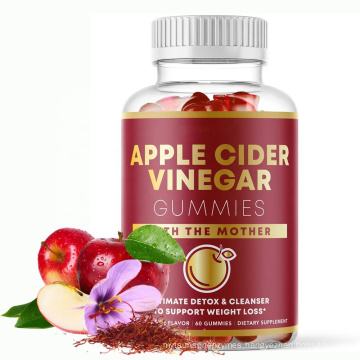 Natural Powerful formula Wholesale Unfiltered Apple Cider Gummies With Organic Red Saffron for Slimming Weight Loss